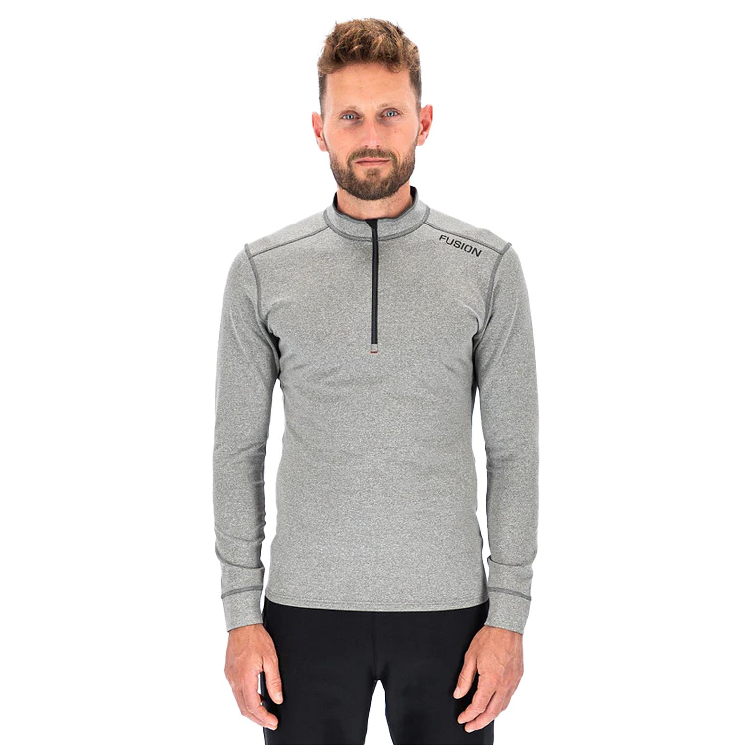 94304-Fusion-C3-Zip-Neck-lichtgrijs-heren-afbeelding-1