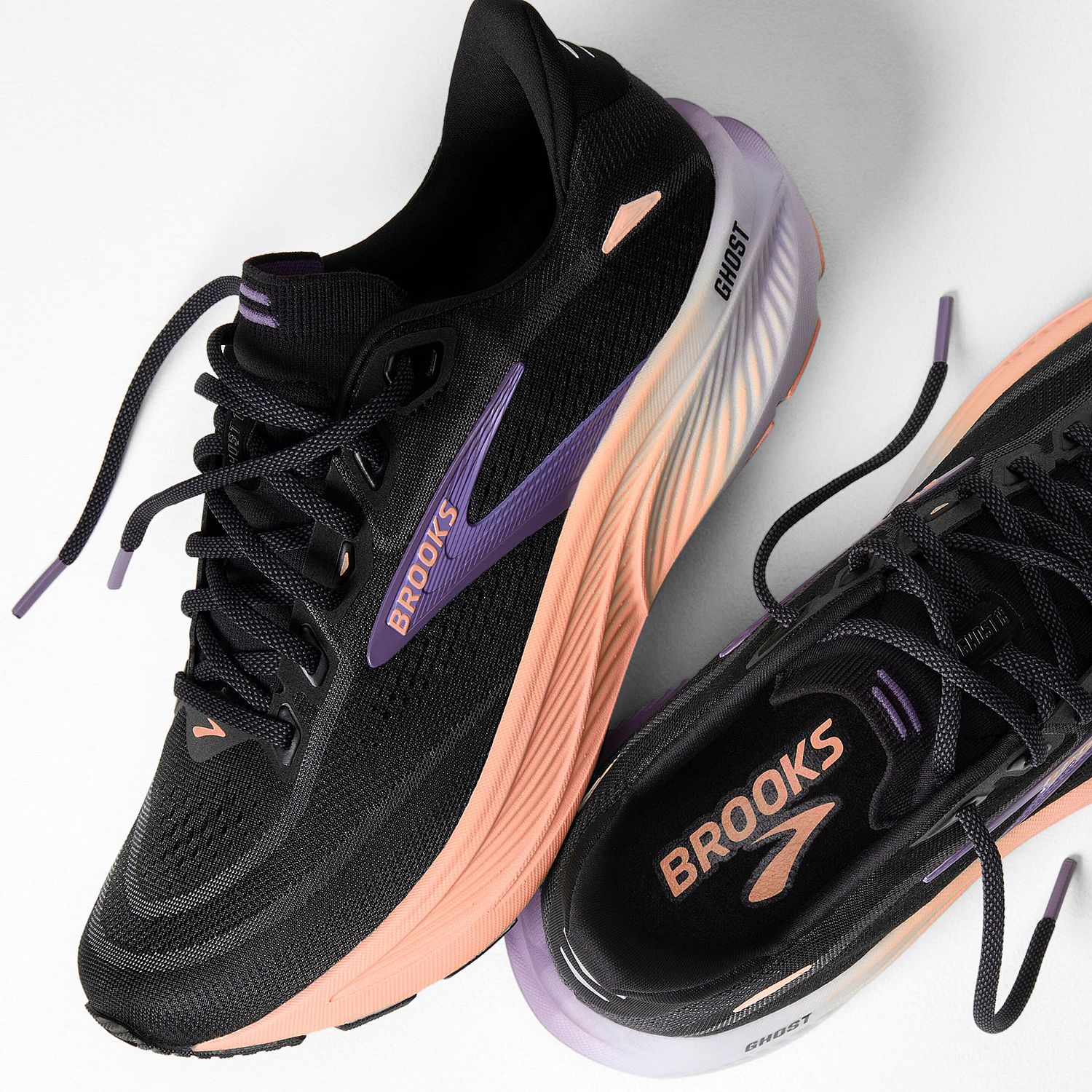 145206-Brooks-Ghost-18-hardloopschoenen-BlackMulled-GrapePeach-dames-afbeelding-2