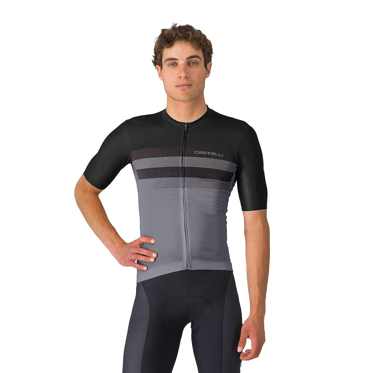 110152-Castelli-Simbolo-jersey-fietsshirt-korte-mouw-zwartgrijs-heren-afbeelding-1