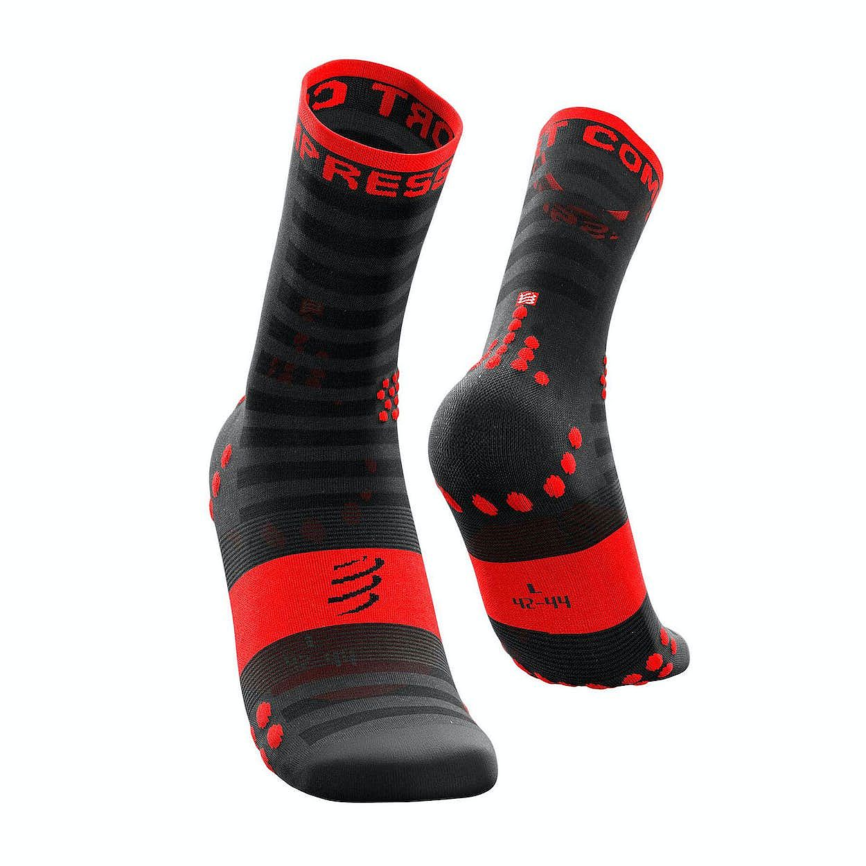 90284-Compressport-Pro-racing-v3.0-ultralight-run-high-fietssokken-zwartrood-afbeelding-1