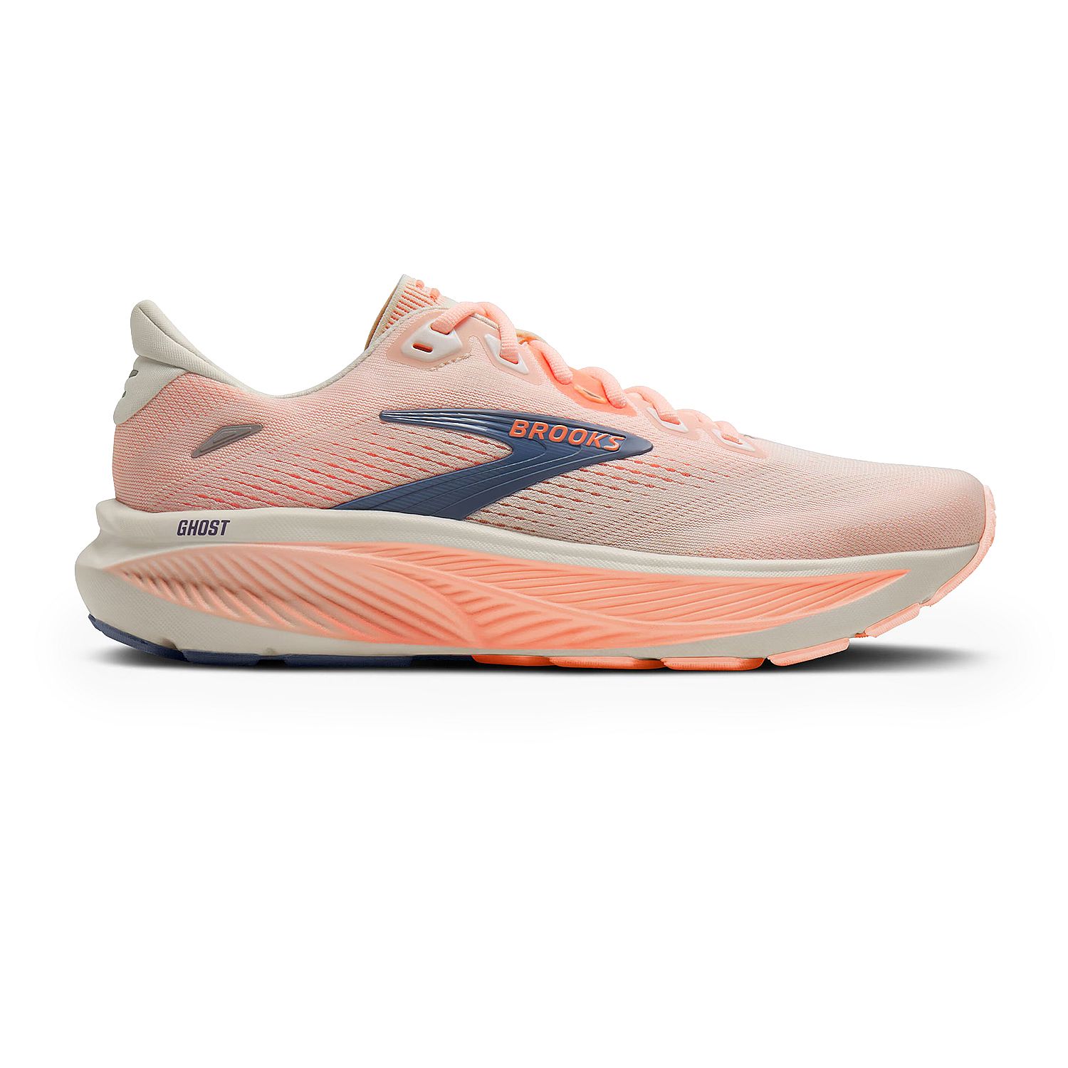 145226-Brooks-Ghost-18-hardloopschoenen-Star-WhiteCyber-PeachGrey-dames-afbeelding-1
