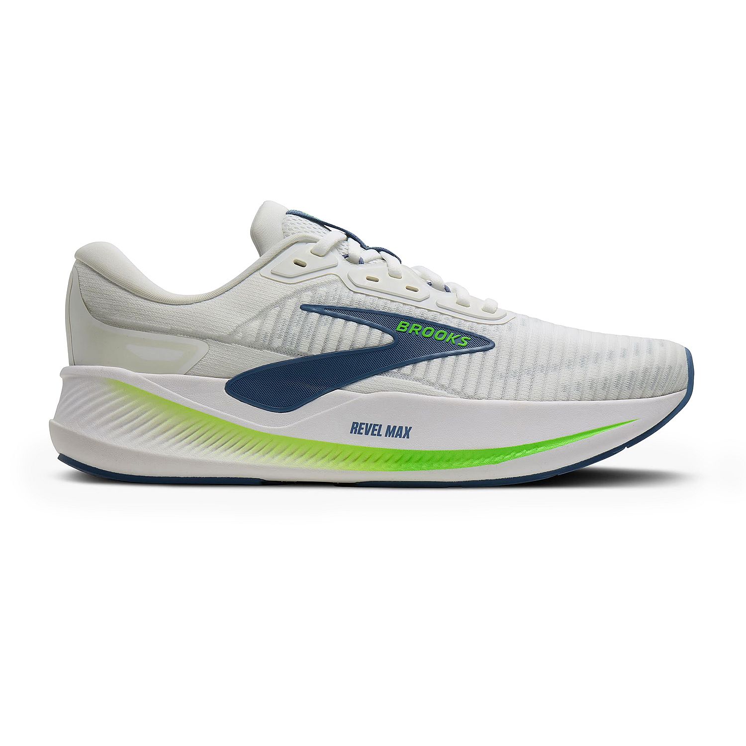 122227-Brooks-Revel-Max-hardloopschoenen-WhiteMoonlightGreen-Gecko-heren-afbeelding-1