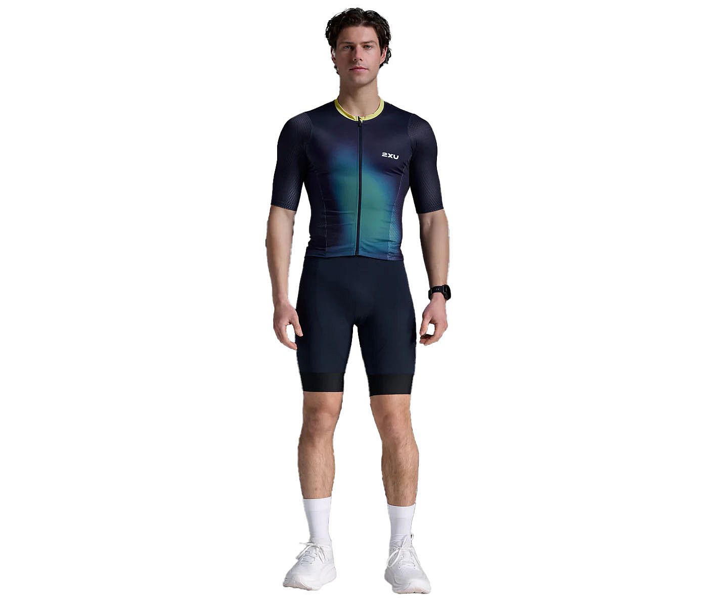 113343-2XU-Aero-Hex-Tri-top-korte-mouw-MidnightCool-Matcha-Heren-afbeelding-1