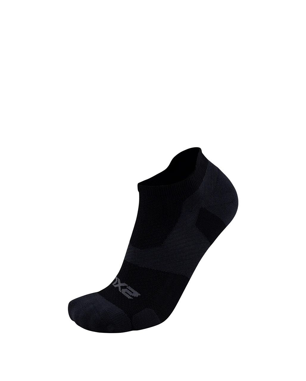 113730-2XU-Vectr-Light-Cushion-No-Show-hardloopsokken-BlackTitanium-unisex-afbeelding-1