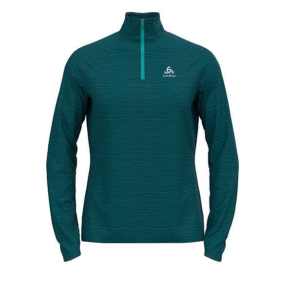 72111-Odlo-Run-Easy-Warm-zip-Millennium-Element-hardloopshirt-lange-mouw-blauw-dames-afbeelding-1
