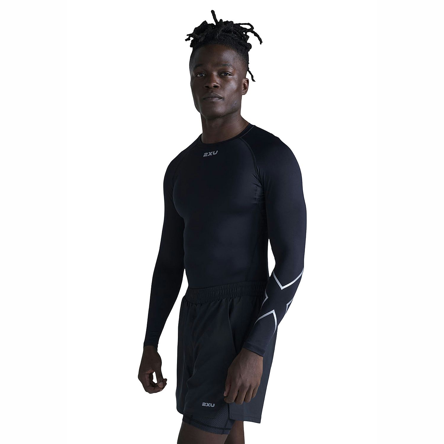 141791-2XU-Core-Compression-hardloopshirt-lange-mouw-BlackSilver-heren-afbeelding-4