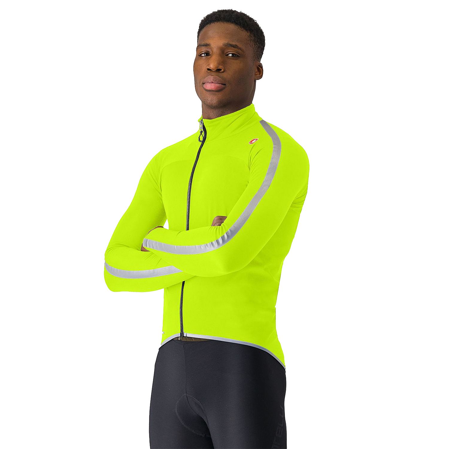103461-Castelli-Ultra-rain-cape-lange-mouw-electric-limesilver-reflex-afbeelding-1